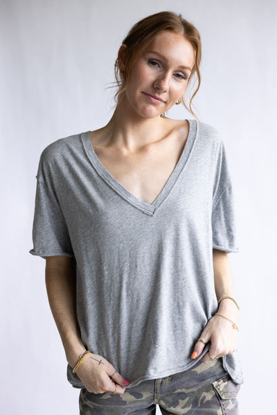 Free People We The Free Nina Tee for Women in Heather Grey