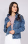 KanCan Frayed Hem Denim Jacket for Women