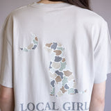 Local Girl Flora Dog and Moon T-Shirt for Women in Grey