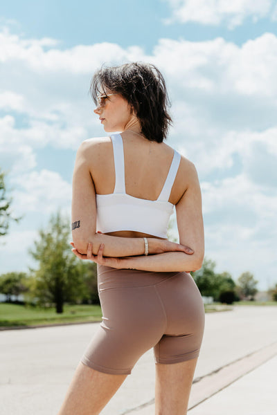 Love Tree Biker Shorts for Women in Pink Clay