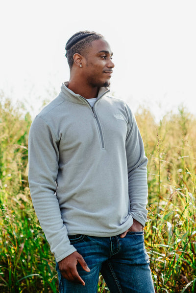 The North Face Textured Cap Rock 1/4 Zip for Men in Grey