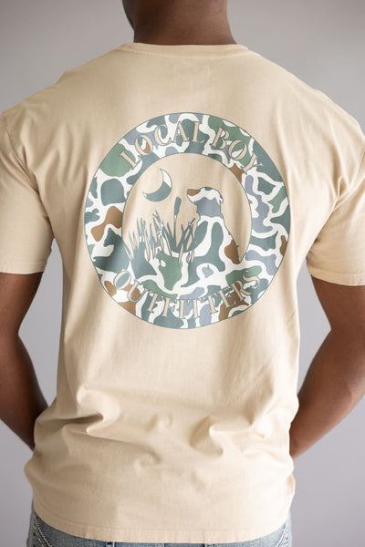 Local Boy Local Flage Bluff T-Shirt for Men in Latte Brown