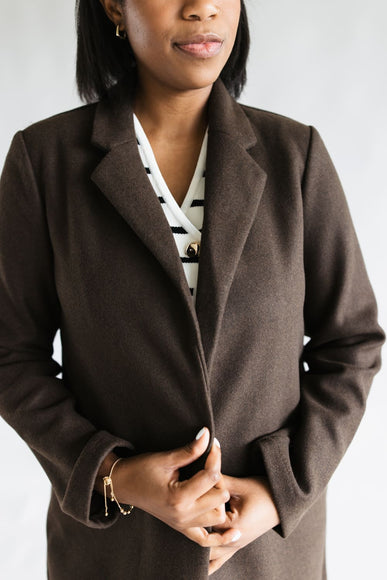 Love Tree Long Coat for Women in Espresso