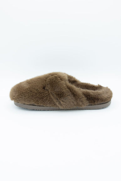Beach by Matisse Portland Fuzzy Slippers for Women in Taupe