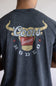 Mineral Wash Coors Rodeo Steer Head T-Shirt for Men in Black