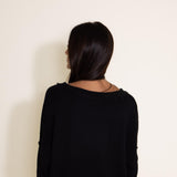 Miracle Clothing Knit American Flag Sweater for Women in Black