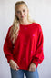 Miracle Heart Pattern Sweater for Women in Red
