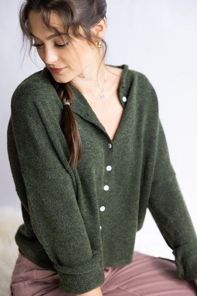 Piper Cardigan for Women in Hunter Green