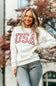 1897 Active USA Embroidered Fleece Sweatshirt for Women in Ivory