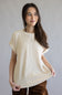 Ribbed Knit Top for Women in Cream