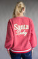Simply Southern Santa Baby Varsity Crew Sweatshirt for Women in Red