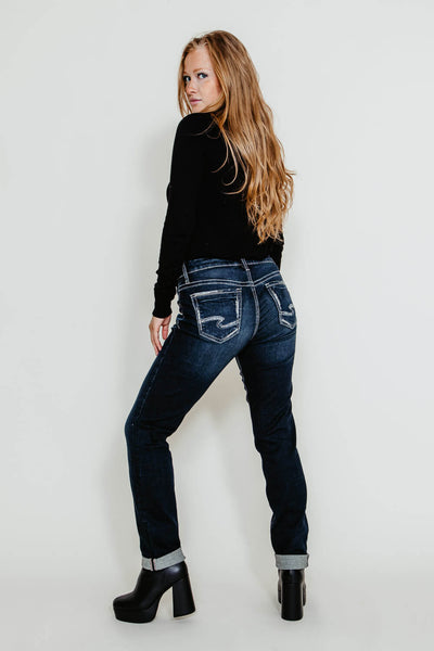 Silver Jeans Boyfriend Mid-Rise Slim Leg Jeans for Women