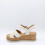 Soda Clever Criss Cross Platform Sandals for Women in Beige