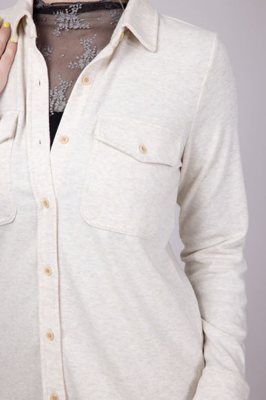 Thread & Supply Cassin Soft Luxe Button Up Shirt in Heather Oatmeal