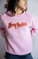 Simply Southern Youth Merry Christmas Embroidered Sweatshirt for Girls in Pink