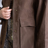 Aaron & Amber Suede Barn Jacket for Women in Brown