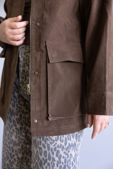Aaron & Amber Suede Barn Jacket for Women in Brown