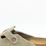 Birkenstock Boston Soft Footbed Suede Leather Clogs for Women in Taupe