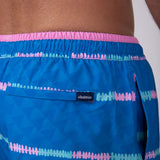 Chubbies Embossed Classic Swim Trunks 5.5” Shorts for Men in Blue Stripe