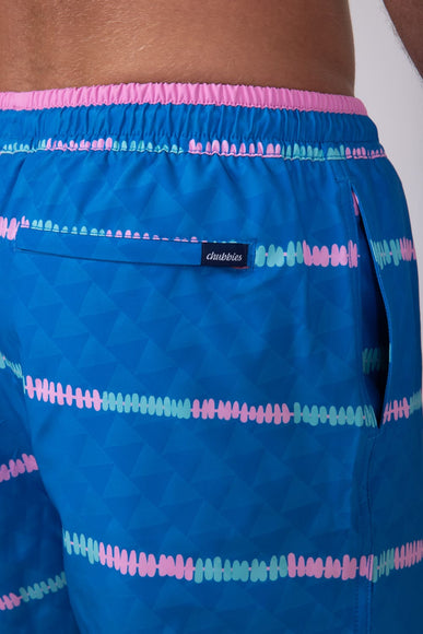 Chubbies Embossed Classic Swim Trunks 5.5” Shorts for Men in Blue Stripe
