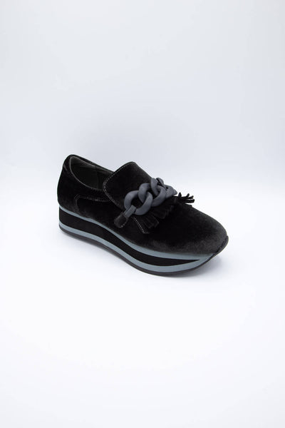Coconuts by Matisse Bess Platform Loafers for Women in Velvet Charcoal