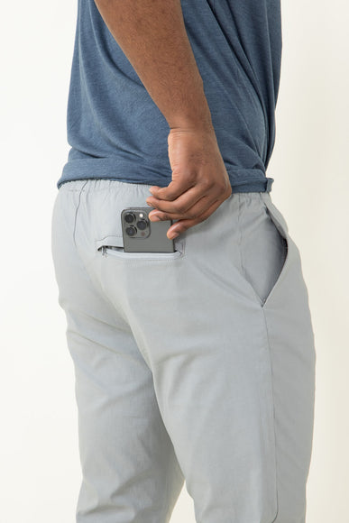 Copper & Oak Elastic File Tech Jogger Pants for Men in Light Grey