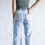 Flying Monkey High-Rise Drawstring Wide Leg Jeans for Women