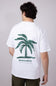 Green Palm Tree T-Shirt for Men in Off White