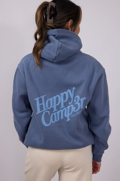 Happy Camp3r Puff Series Hoodie for Women in Vintage Blue