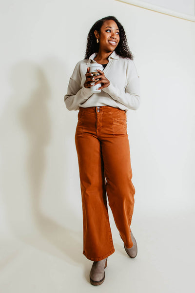 Mica High Rise Bootcut Jeans for Women in Rustic Orange