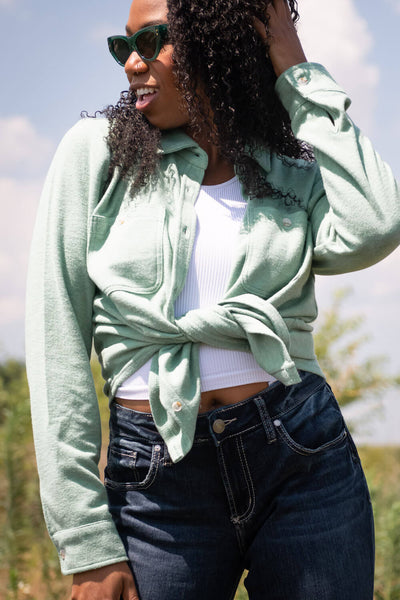 Thread & Supply Lewis Button Up Shirt for Women in Green