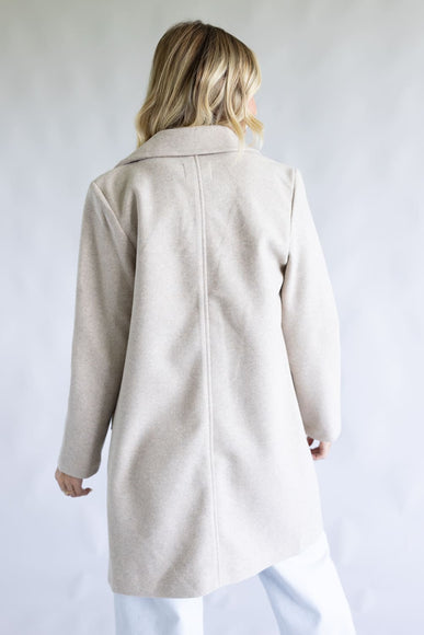 Love Tree One Button Long Coat for Women in Oatmeal