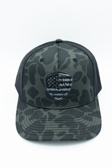 Ariat Embroidery Shield Snapback Hat for Men in Black