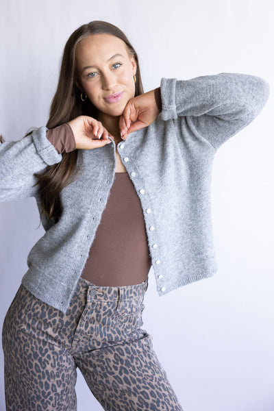 Mimosa Classic Lightweight Cardigan for Women in Grey