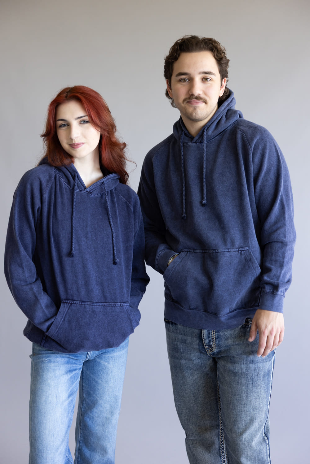 Unisex Mineral Wash Hoodie in Navy Blue | 709MW-DENIM – Glik's