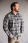 Plaid Flannel Shirt for Men in Grey Olive