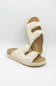 Soda Hertha Two Buckle Platform Sandals in Beige
