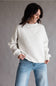 Things Between Mock Neck Fleece Pullover for Women in Heather White