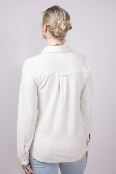 Thread & Supply Cassin Soft Luxe Button Up Shirt in Heather Oatmeal
