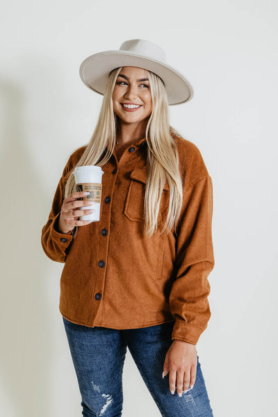 Thread & Supply Woven Shacket for Women in Brown