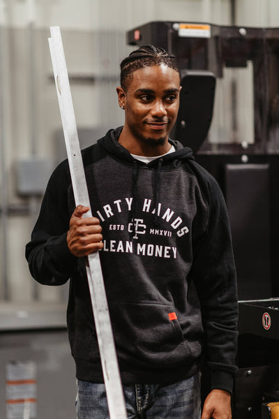 Troll Co. DHCM 2-Tone Hoodie for Men in Black/Dark Nickel