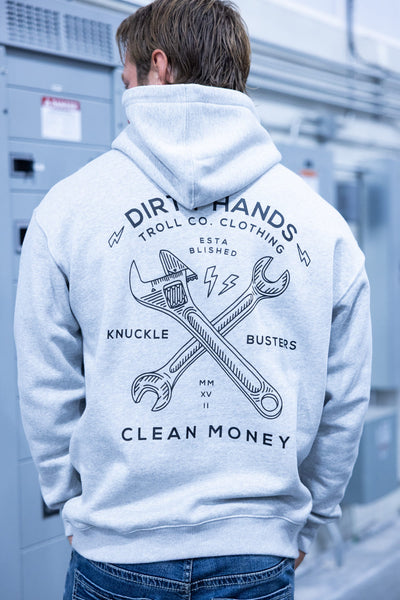 Troll Co. Twisting Wrenches Hoodie for Men in Grey