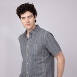 Union Paloma Seersucker 8” Shorts for Men in Grey