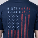 Troll Co Dirty Hands Clean Money Flagship T-Shirt for Men in Navy