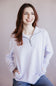 Carhartt Tencel Relaxed Fit Half Zip Sweatshirt for Women in Fresh Lavender