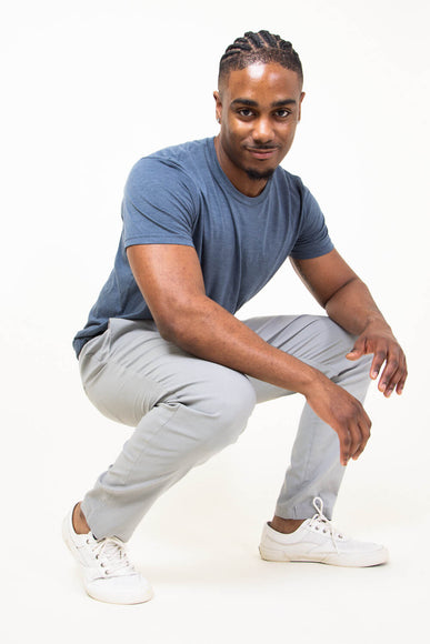 Copper & Oak Elastic File Tech Jogger Pants for Men in Light Grey