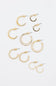 Five Pair Hoop Earrings Set for Women in Gold