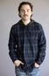 Hooded Plaid Flannel for Men in Navy Grey