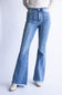 Judy Blue High Rise Pintuck Fray Hem Flare Jeans for Women