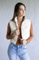Love Tree Cropped Puffer Vest for Women in Ivory
